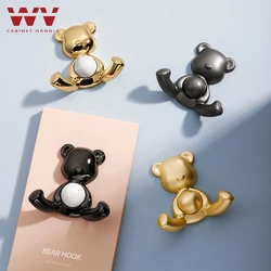 WV Little Bear Hook Adhesive Practical Flower Pot Plant Wall Hanger Home Decor Organizer Key Rack Bathroom Kitchen Hook