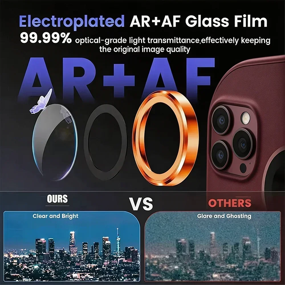 3-2Pcs Metal Lens Protector Glass For IPhone Duo 18 17 16 Pro Max Back Camera Lens Protection Film For IPhone 16 Plus