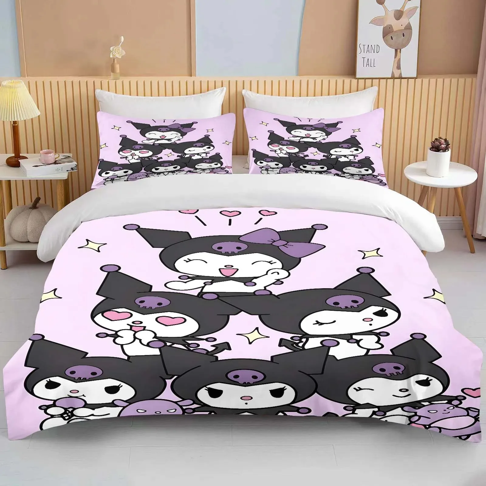 Cartoon Kulomi Bedding Set Cute comforter sets King Size, Home Bedroom Cozy Three-Piece Set, Boy & Girl Duvet Set Gift