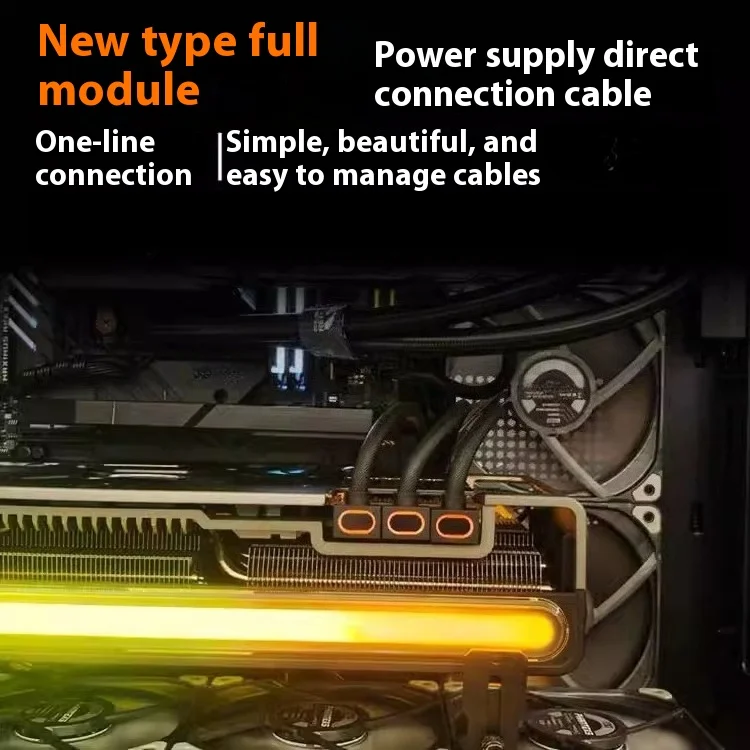 

Side Out Graphics Card 8pin One-line Connected Module Cable Elbow 90-degree Power Supply Cable ARGB Shenguang Synchronization