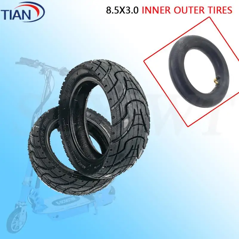 

Внутренняя камера и внешняя шина 8.5x3.0. Утолщенная бутилкаучуковая шина для электросамокатов.