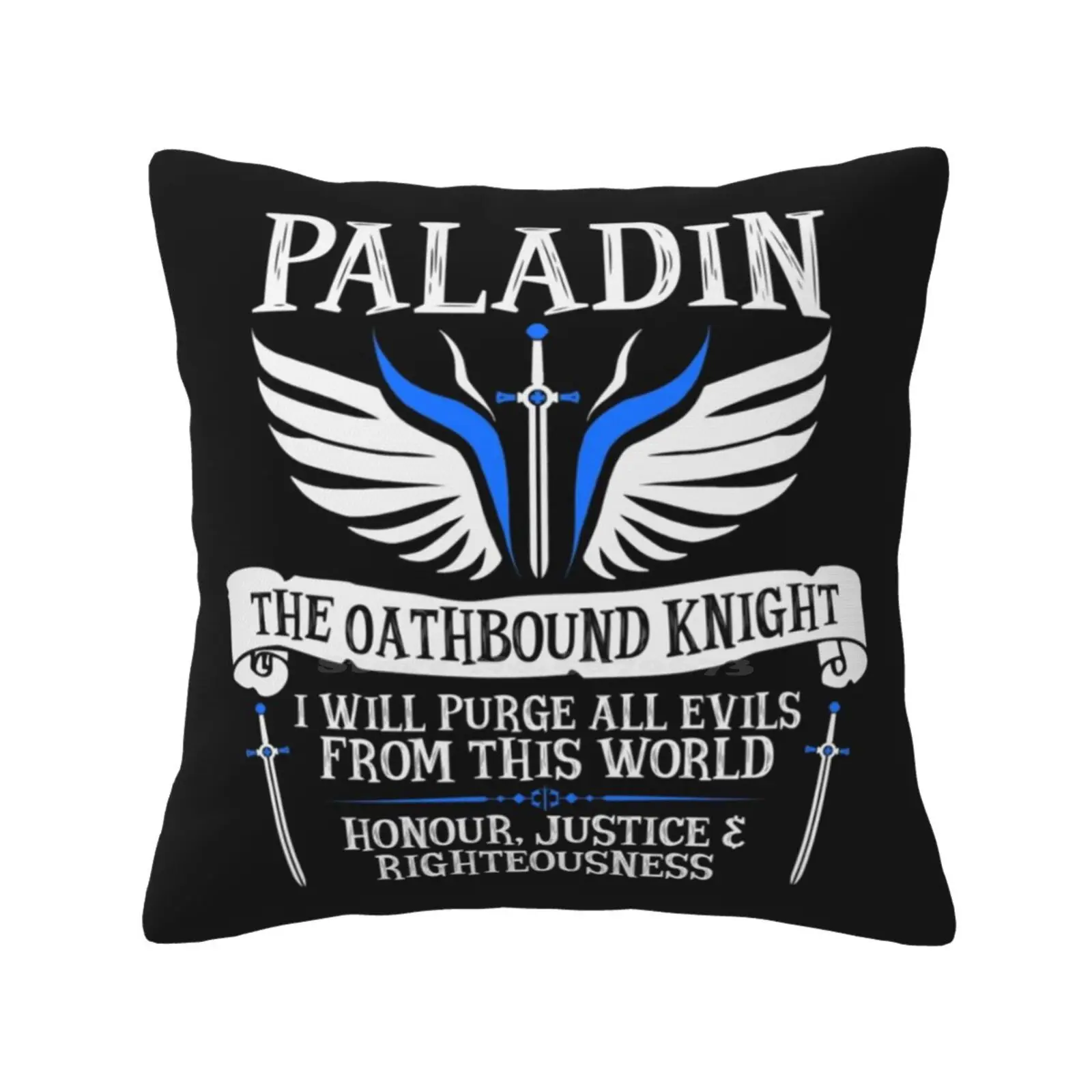 Paladin , The Oathbound Knight-& Dragons ( White ) Pillowslip Pillowcase Critical Role Geek Sundry Grog Vex Vax Tiberius Percy