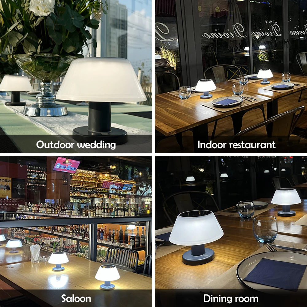 E5 Outdoor Solar Table Desk Lamp Light Portable Mushroom Light LED Bedside Lamp Camping Light Patio Garden Restaurant Bar Lights