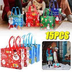 15PCS Christmas Gift Bag Christmas Gift Organiser Gift Wrapping Bag Candy Bag Tote Bag Children's Gift Christmas Decoration