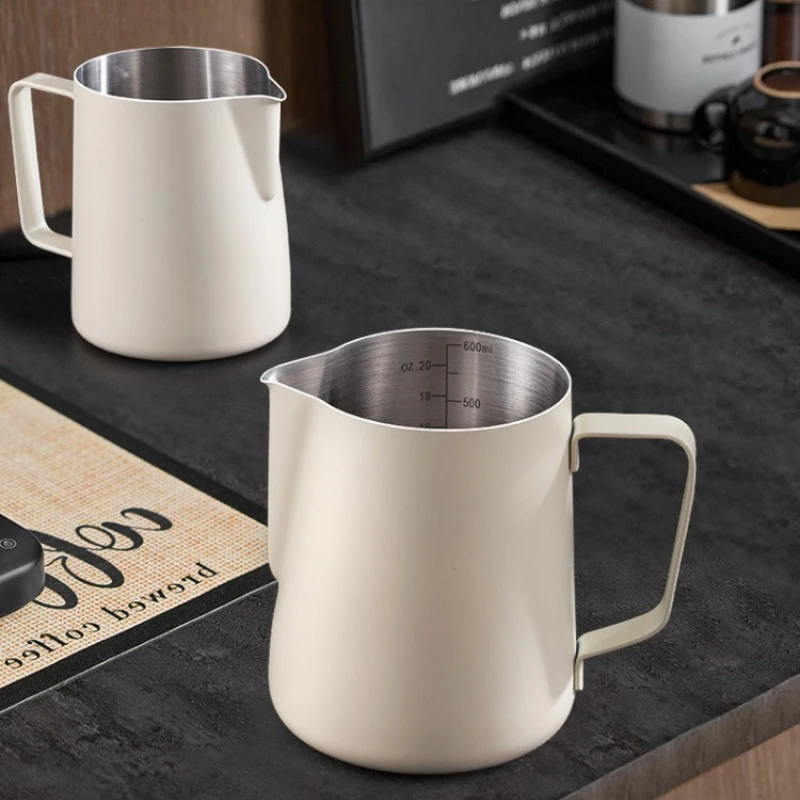 

350 Ml Milk Pitcher Latte Art Frother Cup 600ml Barista Latteart White Frother Jug Steam Pitcher Barista Accessories Cafe Goods