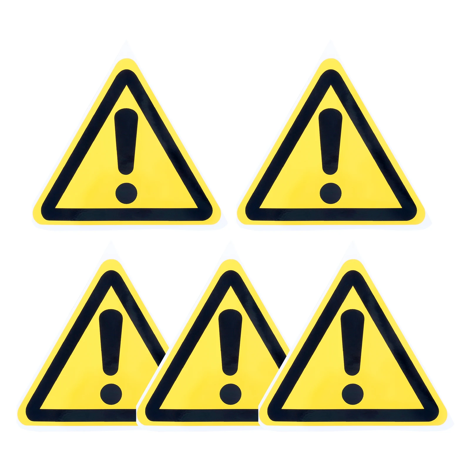5pcs 25/50/100mm Triangle Warning Safety Sign Sticker Pay Attention Exclamation Mark Security Logo Tag Yellow Black PVC Tape