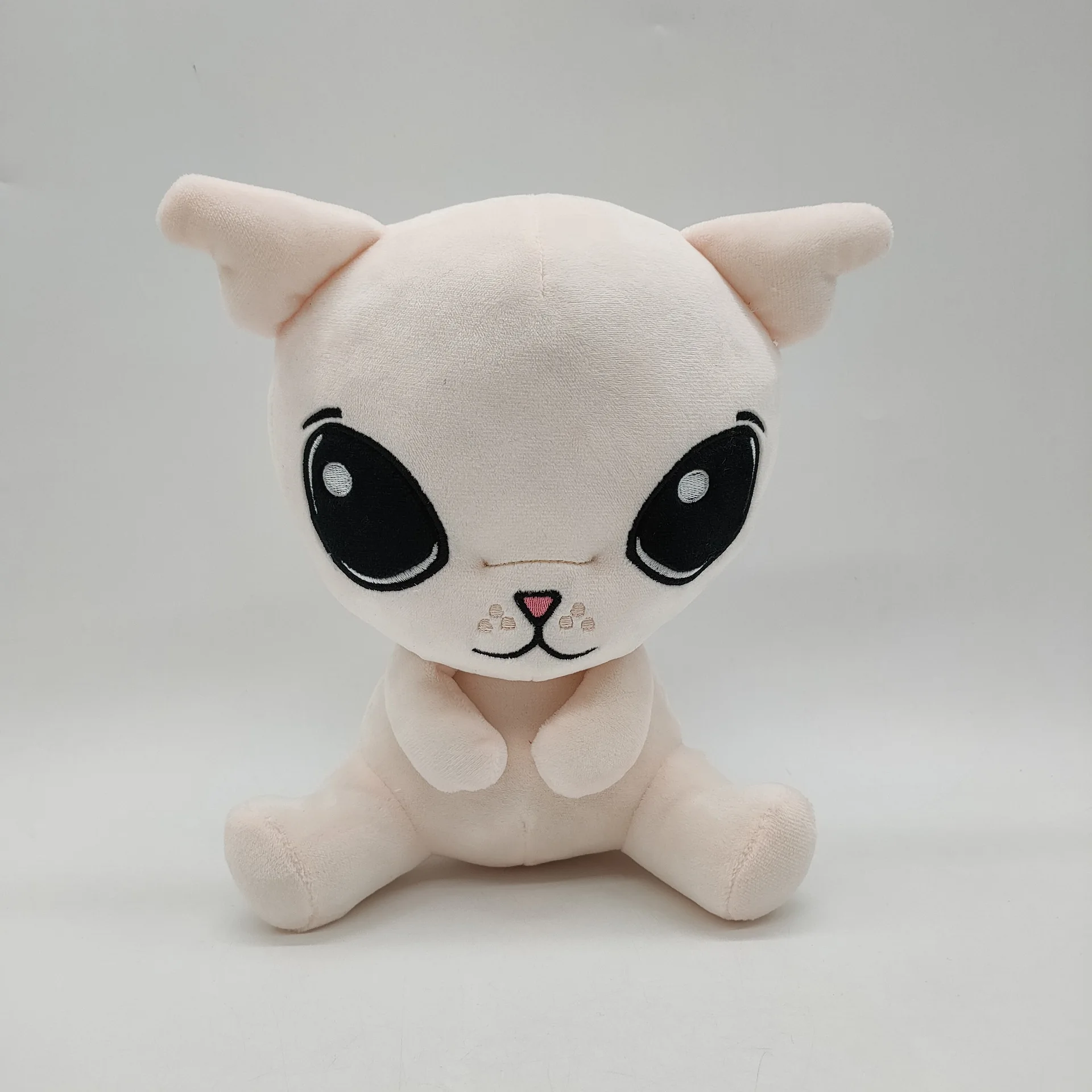 

Soft Furry Kitten Plush Toy Big-Eyed Cat Doll for Desk Decor Skin Color Stuffed Animal Figurine Gift for Kids Girls Collection
