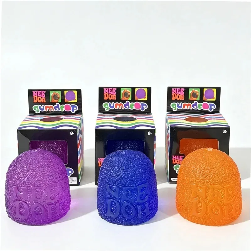 Needoh Gumdrop Maltose Filler Solid Squish Balls Slow Rising Stress Toy Anxiety Relief Hand Squeeze Elastic Soft Sensory Toy