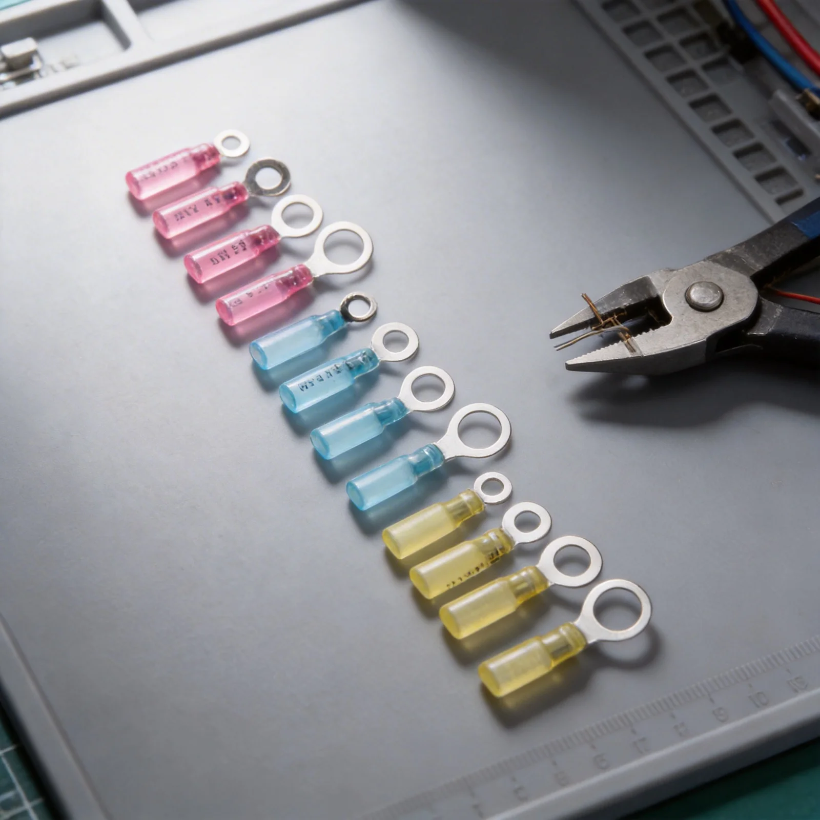 Complete 250 Piece Heat Shrink Ring Terminal Kit 22-10 AWG Wire Connectors with Waterproof Seal for Electrical and Marine Use