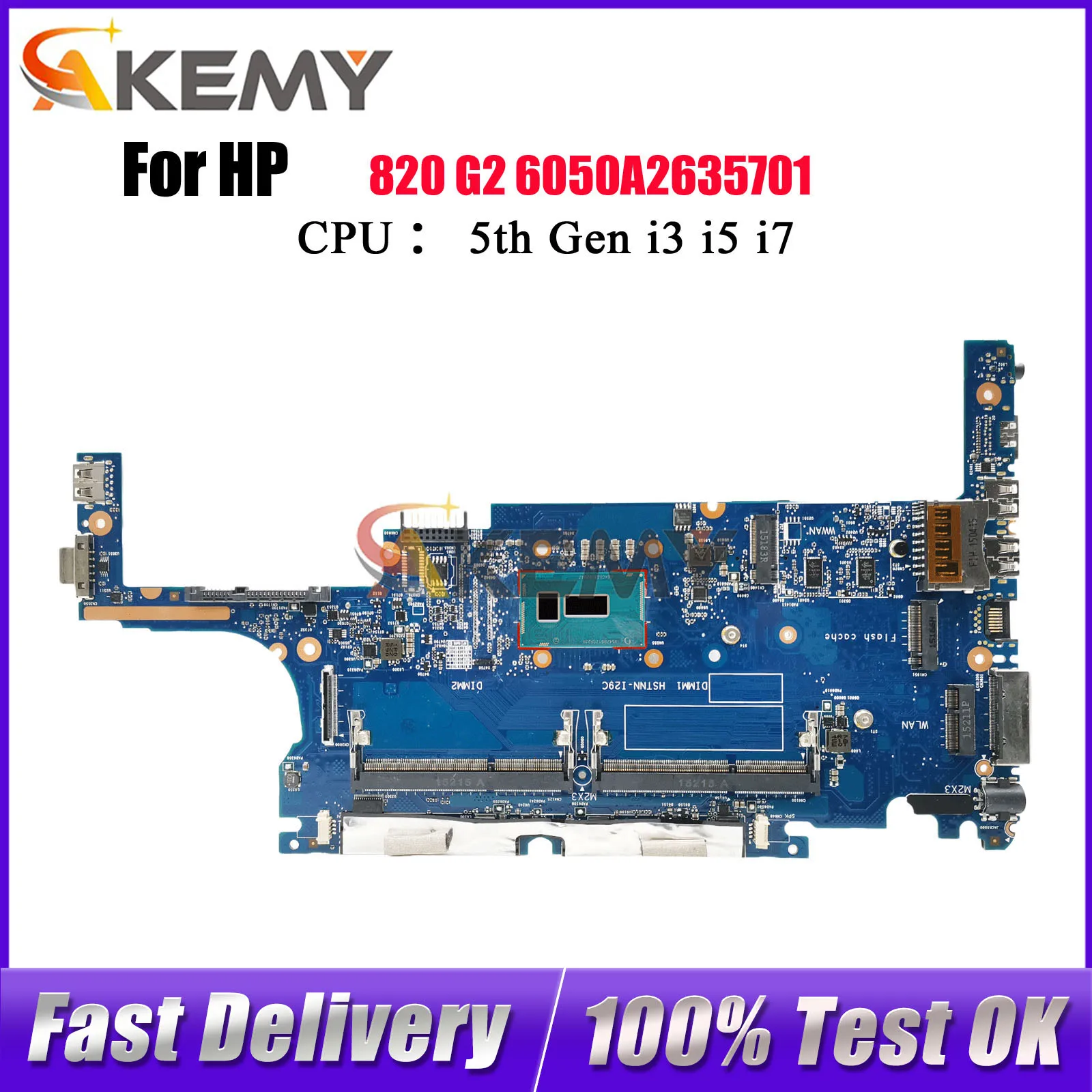 

6050A2635701 для ноутбука HP EliteBook 820 G2, материнская плата 781854-001 781858-601 с процессором i5 i7 DDR3, 100% полностью протестирована