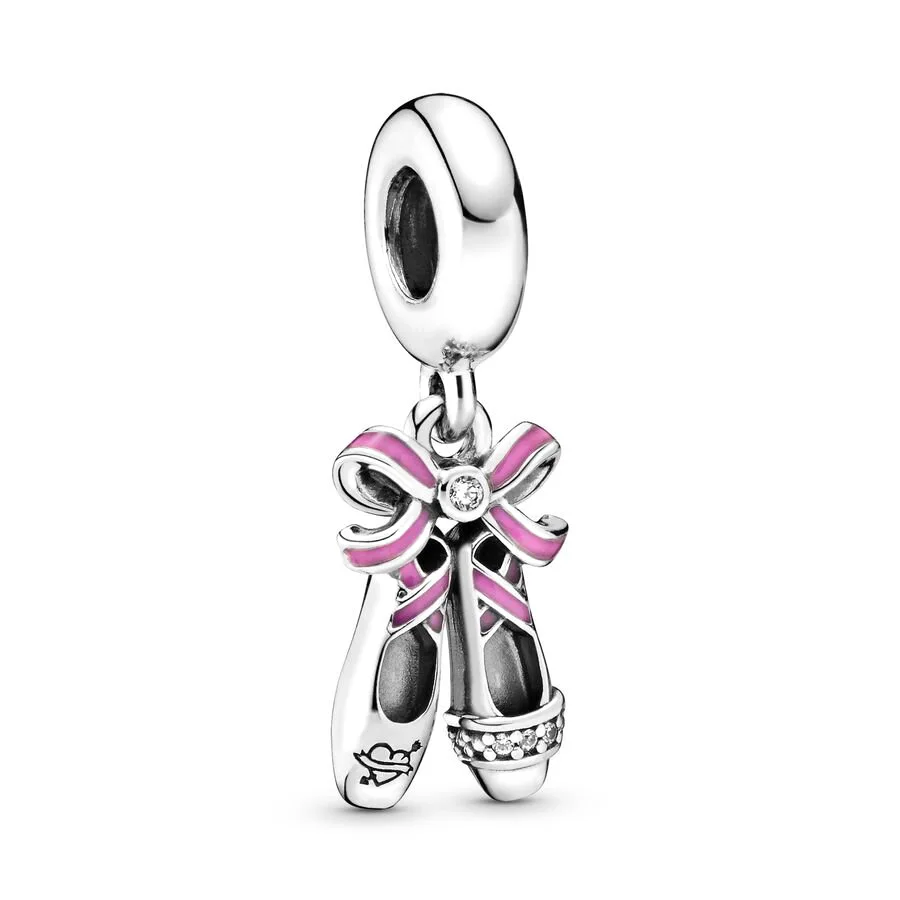 New 2025 Ballerina Shoes Four-Leaf Clover & Baby Bottle Charms Beads Fit Original Pandora Silver 925 Bracelet Women DIY Jewelry