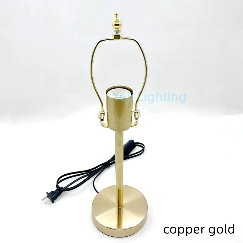 E27 Socket Lamp Holder Desk Lamp Floor Lamp M16 Straight Tube Lamp Base Bracket DIY Copper Gold Color Table Lamp Retro Lamp Base