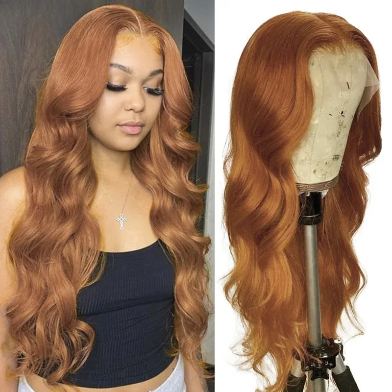 

Светло-коричневый парик с волнистыми прядями и кружевной передней частью, натуральные волнистые синтетические волосы, парик с эффектом омбре цвета медово-карамель, модная прическа для женщин.