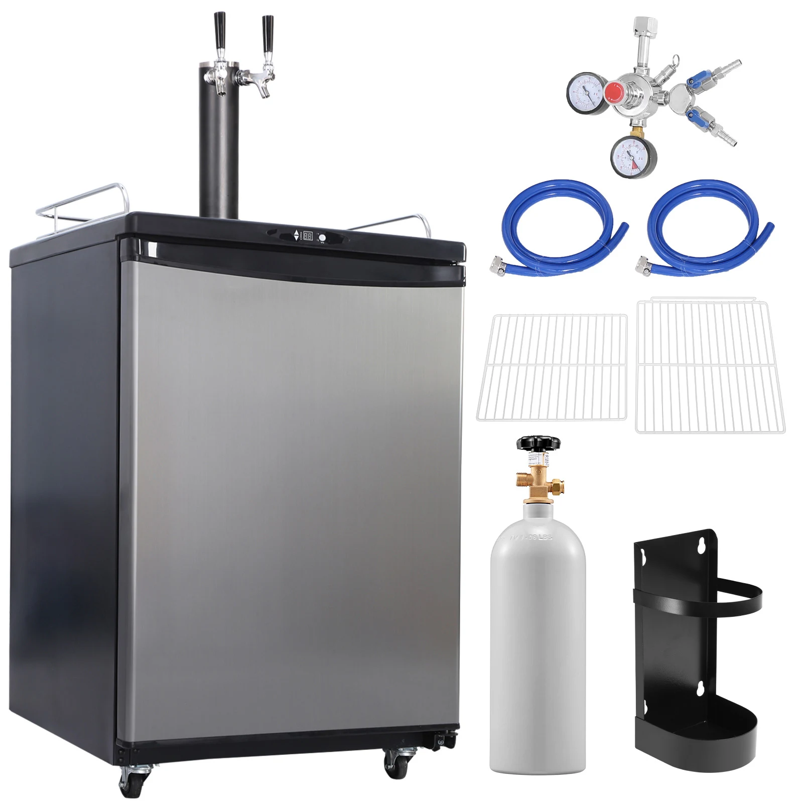 SucceBuy 163L bière électrique Kegerator bière refroidissement Portable brouillon distributeur de bière équipement pressurisé double robinet pour Commercial
