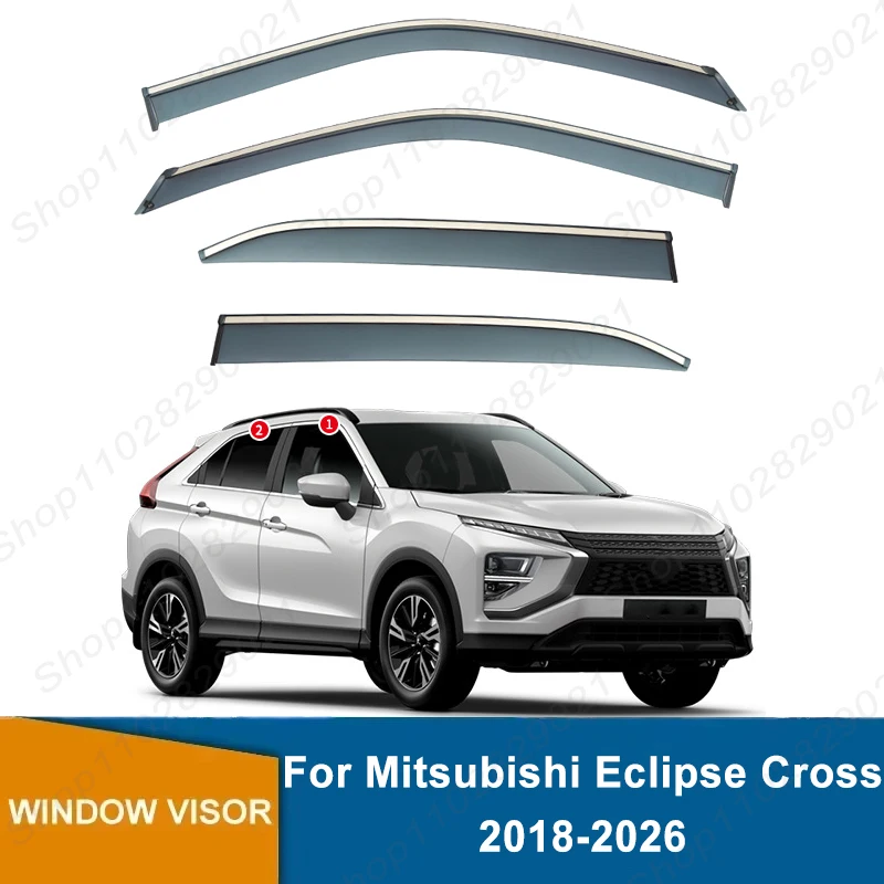4pcs-window-visor-for-mitsubishi-eclipse-cross-2018-2026-weathershield-sun-rain-deflector-guard-car-window-deflector-2025-2024