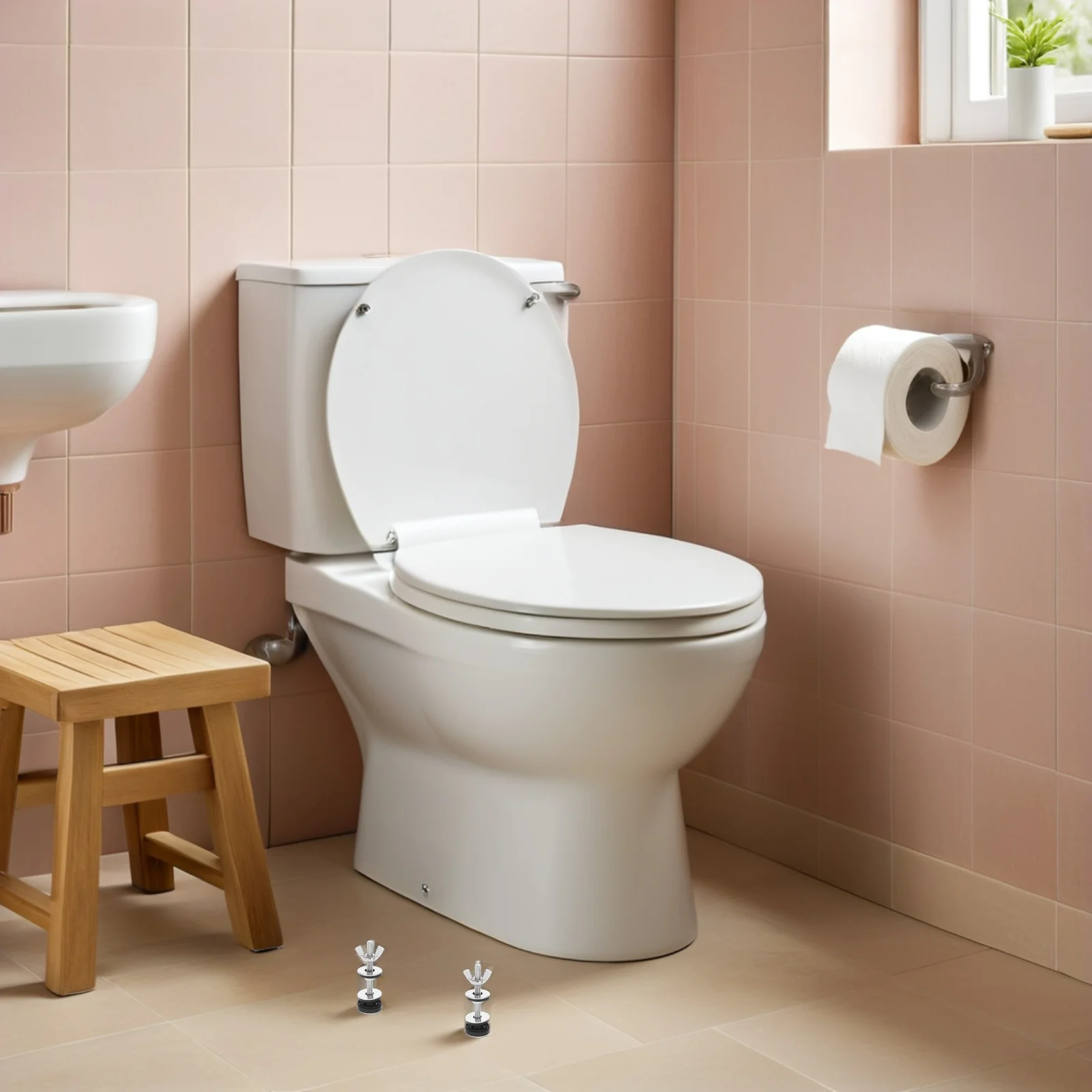 

4Pcs Toilet Tank Mounting Bolts Stainless Steel M6 Heavy Duty Fixing Hardware Kit with Washers for Toilet Bowl Connection Repair