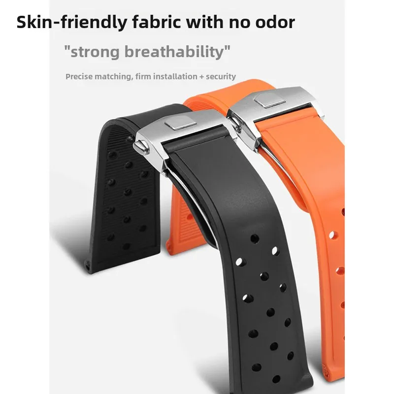 Moda esporte pulseira de relógio de borracha para tag heuer monaco carrera formula 1 pulseira 22mm masculino preto laranja azul silicone pulseira