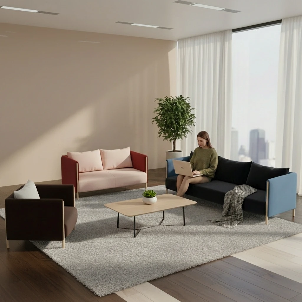 & Hotel Lobby Reception Area Leisure Couch Chair and Table Set Luxury Hotel Furniture Public Area Sofa Set Office Sofa