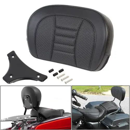Imagen 1 del producto Almohadilla de respaldo de motocicleta con barra Sissy para pasajero trasero negro con soporte para Harley Touring Softail Slim FLSL 2018-2022