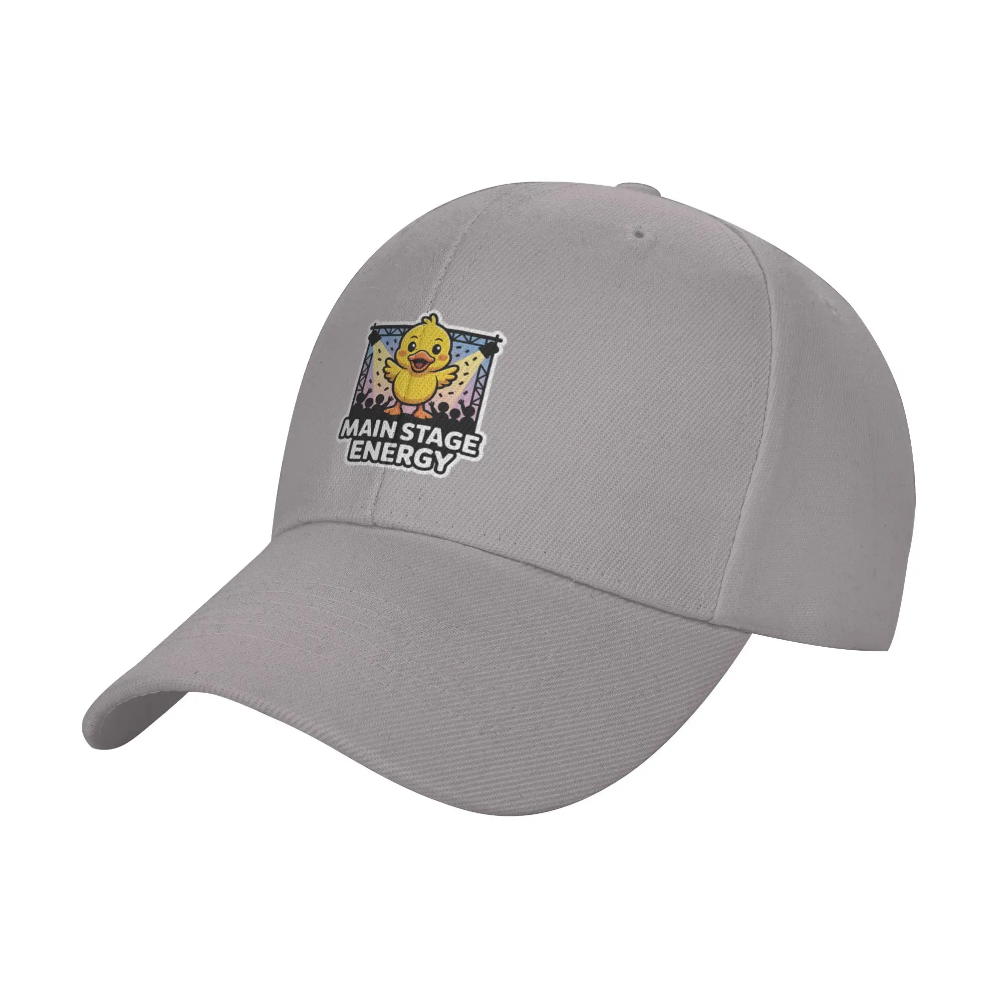 Hot Sale Main Stage Energy   Funny Concert Duck Sticker Baseball Cap  Durable Summer Hat  Parade Summer Hat