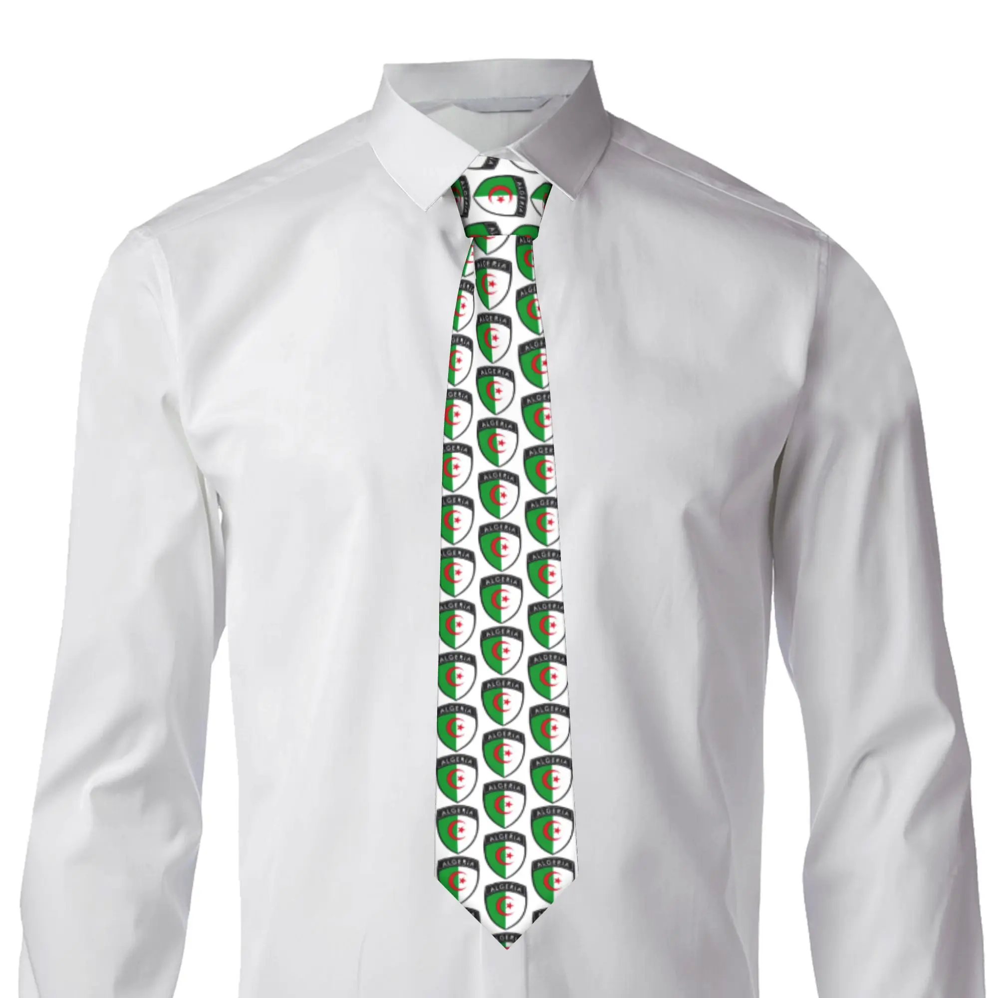 Formal Algeria Flag  Neck Ties Men Silk Algerian Proud Patriotic  Neckties for Wedding Cravat