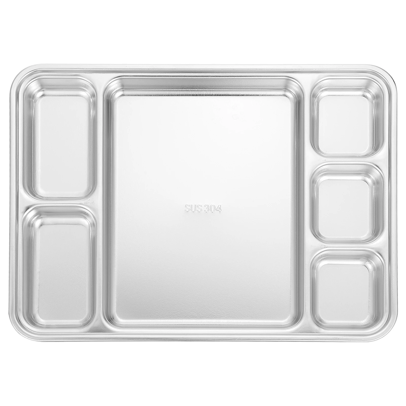 

1pc Divided Stainless Steel Food Storage Container Home Breakfast Barbecue Serving Dish Stackable Meal Plate Household