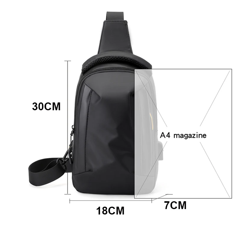 Toposhine New Chest Pack Bag Single Shoulder Crossbody Bag for Men and Women Waterproof Nylon Textile Autumn Travel Handsome Bag