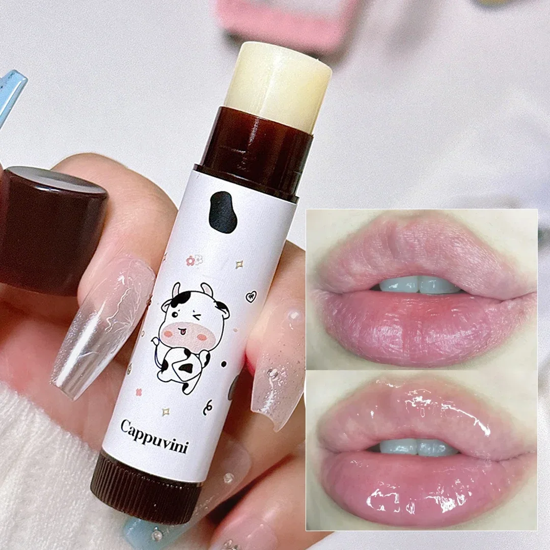 Bálsamo labial de colores, bálsamo labial hidratante duradero, Rosa transparente, té negro, maquillaje desnudo, brillo labial tintado de gelatina de vaca linda, cuidado de labios