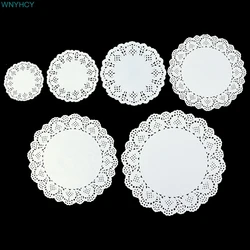 100Pcs White Round Lace Paper Doilies Vintage Coasters Placemat Craft Cake Biscuit Decoration Wedding Birthday Party Supplies