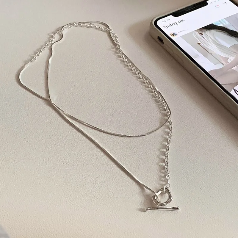 

New 925 Sterling Silver necklace Personality Charm Simple Style Woman Pendant Choker Birthday Gift for Friends Exquisite Jewelry