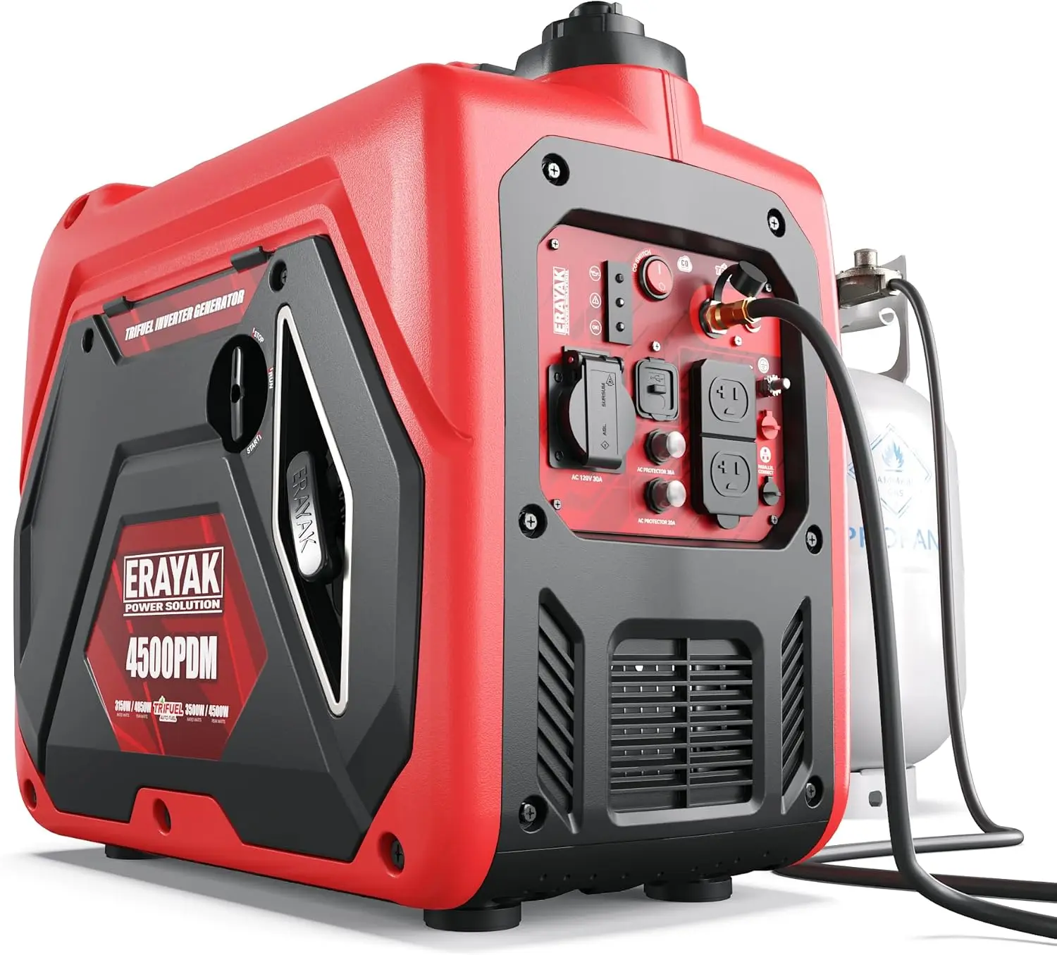 

4500W Dual-Fuel Portable Inverter Generator for Home, Camping, RV Ready with Auto Switch and CO Sensor