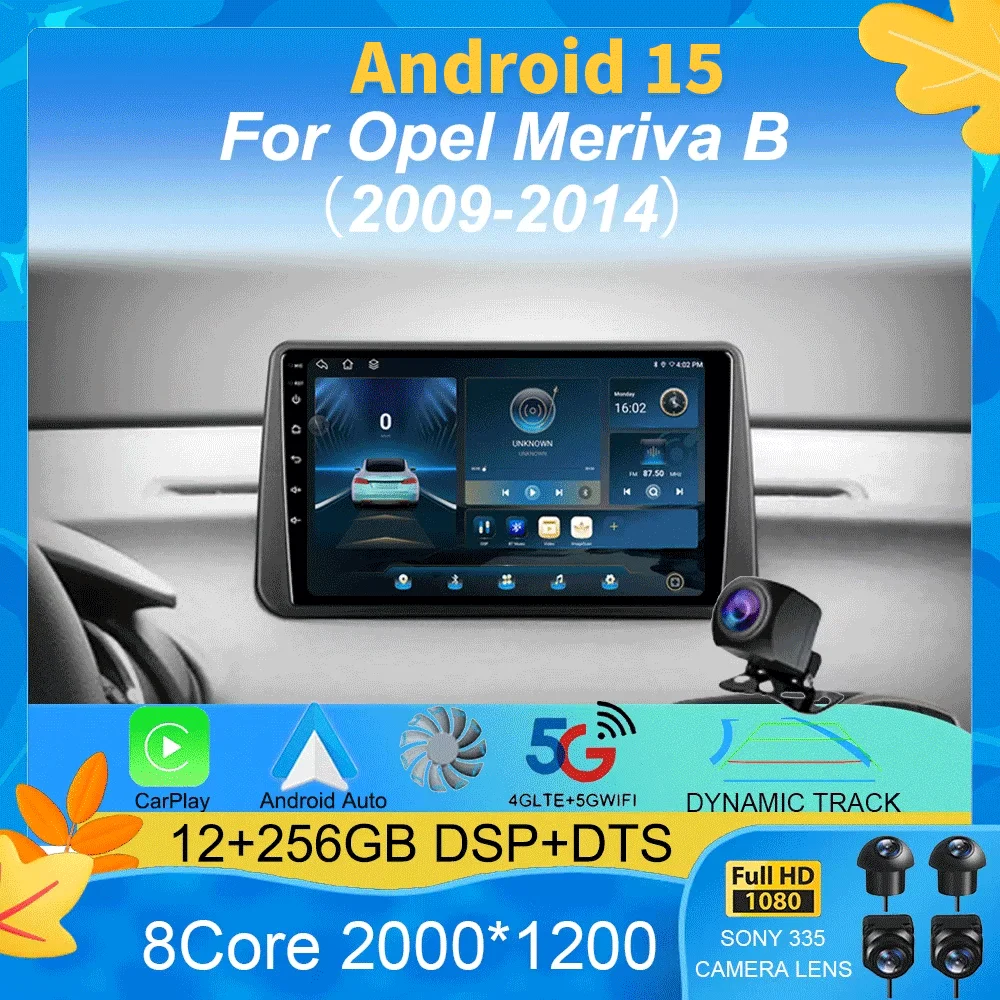 

Car Radio Android 15 For Opel Meriva B 2009 - 2014 Carplay Multimedia Navigation Stereo GPS Monitor Screen TV Video Player Auto