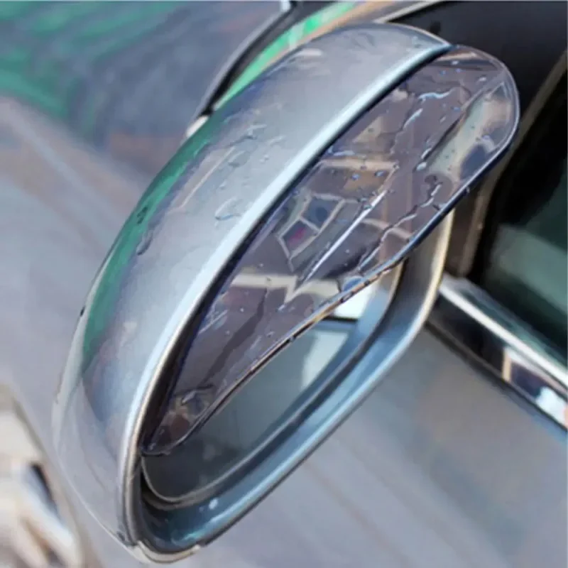 2pcs/Set  Universal Flexible Car Back Mirror Eyebrow Rain Cover Car Acc Rainproof Blades PVC Rearview Mirror Rain Shade