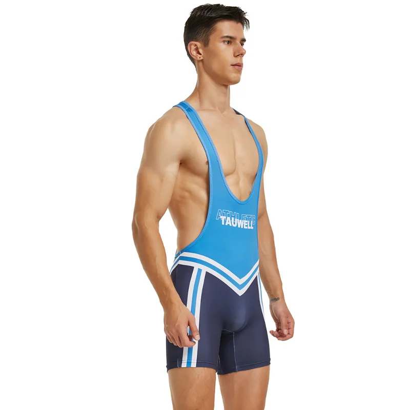 Men Causal Undershirts Leotard Fitness Seamless Bugle Pouch Underwear Rompers Wrestling Singlet Bodysuits Boxers One Piece 2XL