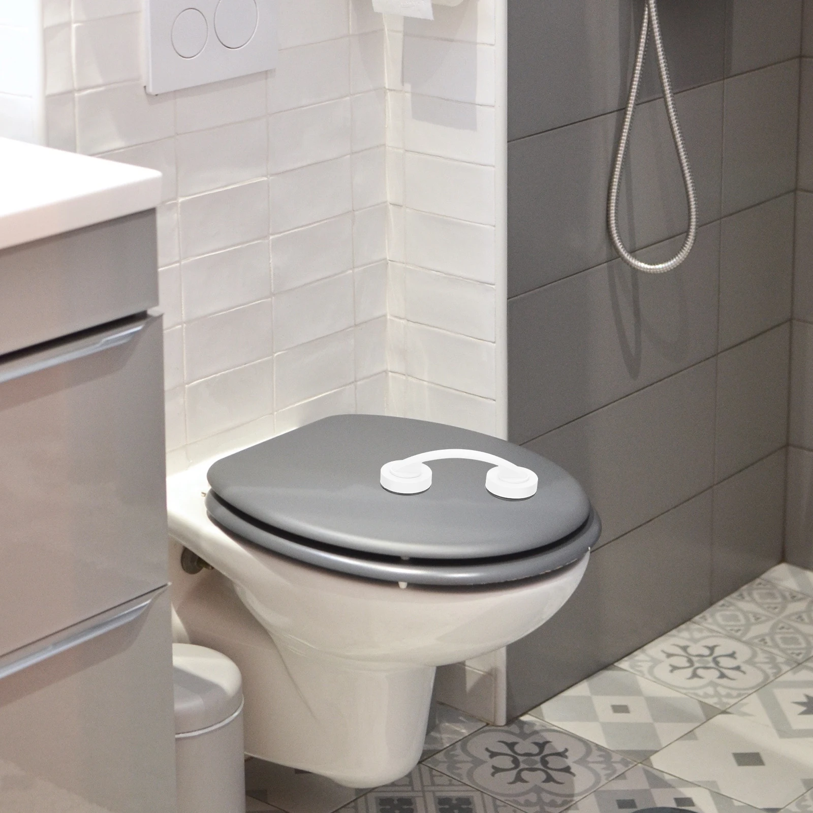 

Bathroom Suction H Powerful Shower Grab Bar Easy Install ABS Plastic Cup Home Hotel Wall Kitchen Bath Support