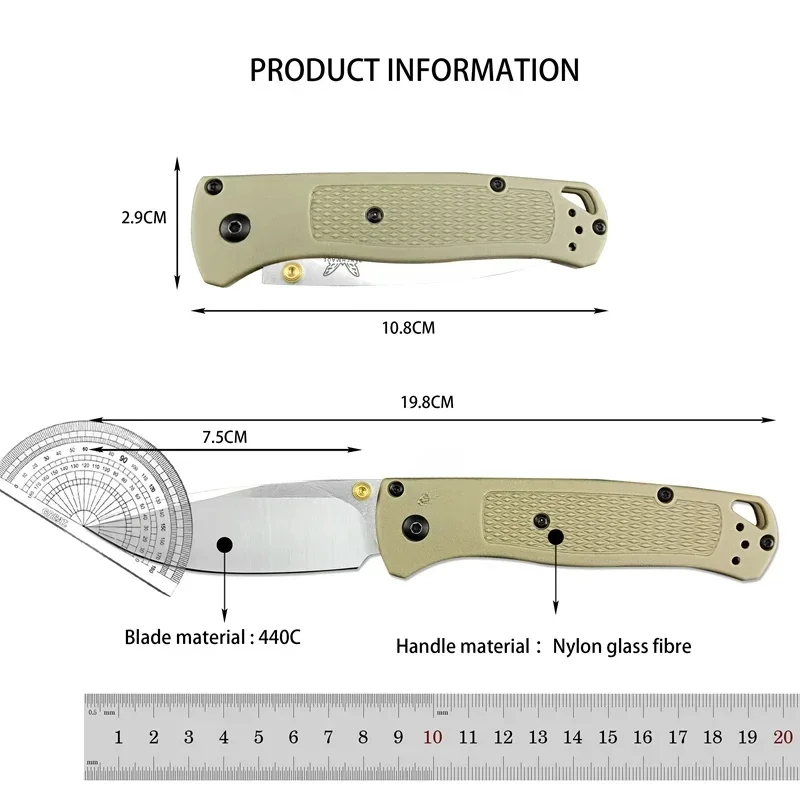 BM 535 Bugout Multi-color folding knife 440C steel blade outdoor tactical camping portable multi-purpose paring knife EDC tool