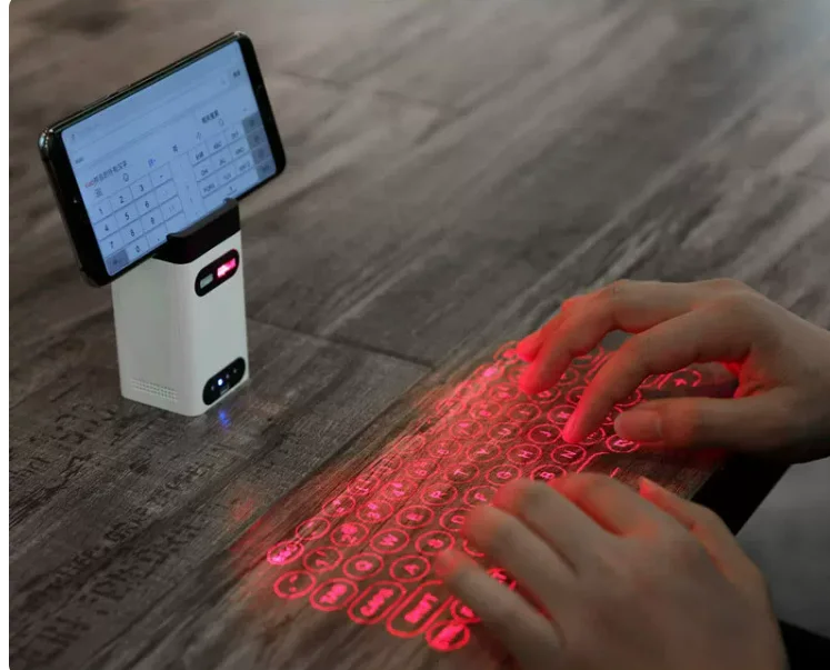 Laser Projection Virtual Keyboard Wireless Bluetooth Portable Silent Mouse Combo for PC Phone Tablet