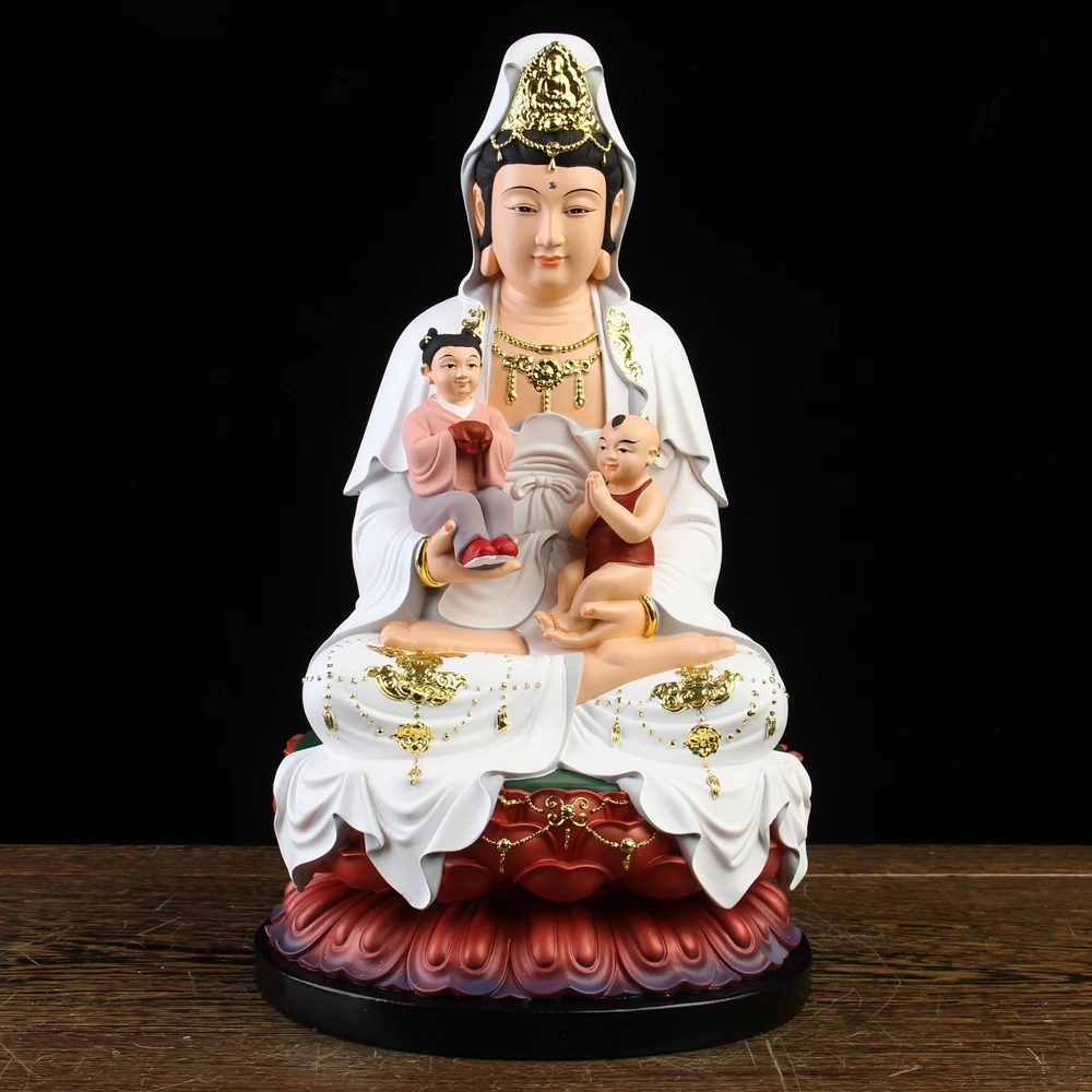 Multidimensional Resin Material Furnishing Appeal for Zi Bao Ping Guan Shi Yin Decoration of Guan Zi Buddha Statue