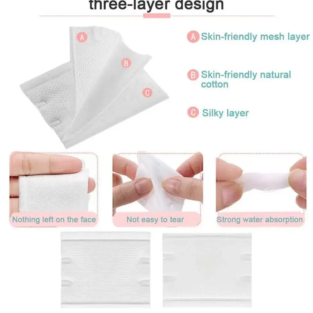 500pcs Wet Apply Makeup Remover Multi Functional Cotton Pad Wet Cotton Stretchable Facial Thin Non-Woven Makeup Cotton Tissues