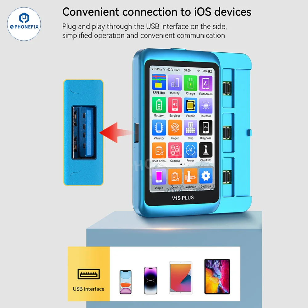 

JC V1S Plus Programmer for iPhone 8-15 Pro Max Repair Quickly Read Original Screen Support One-key Repair of Battery Failures