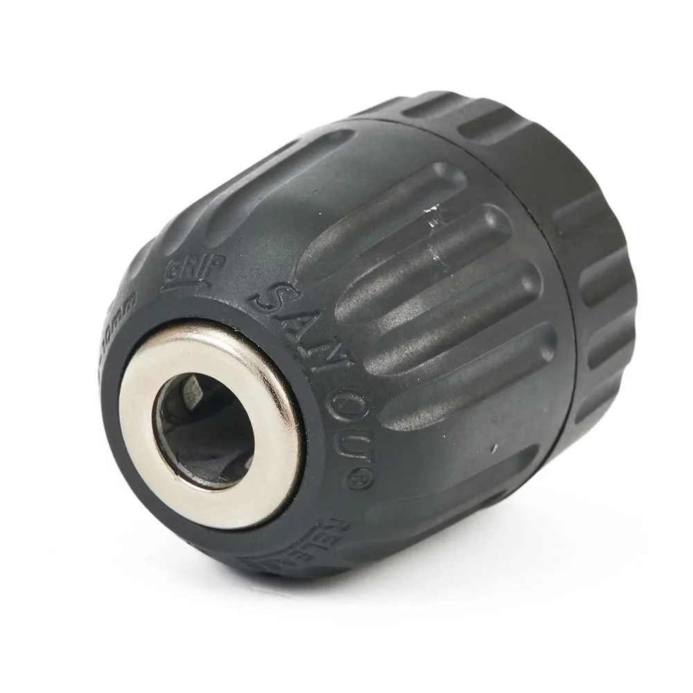 Keyless Drill Bit Adapter featuring Quick Change Mechanism Compatible with 9 3mm Axles and Constructed from Metal and Plastic