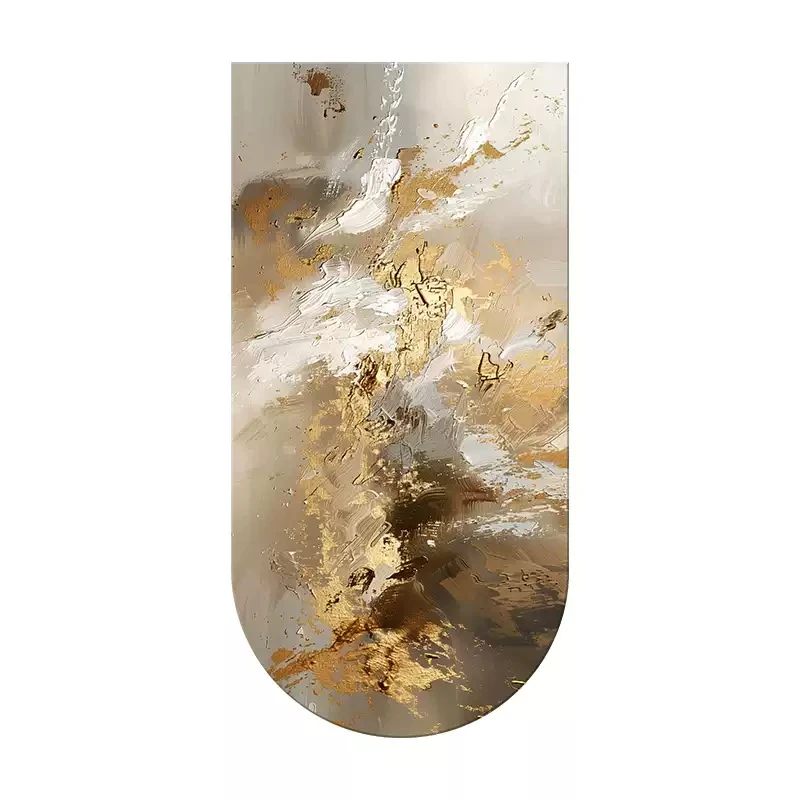 

The light luxury abstract entrance hall LED light, gilded art, corridor, hanging painting, flat entrance, arched illuminated mur