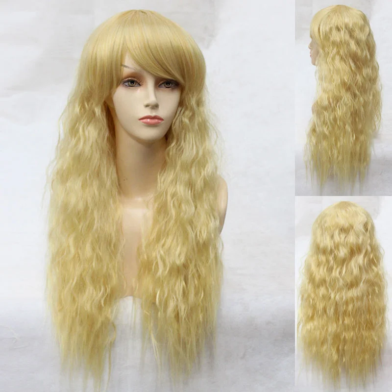 

Новый женский длинный вьющийся светлый желтый женский парик
