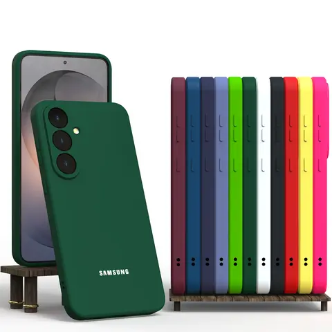Samsung Galaxy S25 S26 S24 S23 S22 S21 Ultra Plus FE için Orijinal Kılıf Yumuşak Kılıflar Sıvı Silikon Darbeye Dayanıklı Telefon Arka Kapağı