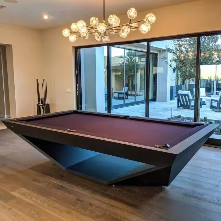 Professional 9 Ball Pool Table 9ft Billiard Table with Solid Wood Frame and Wool Cushion