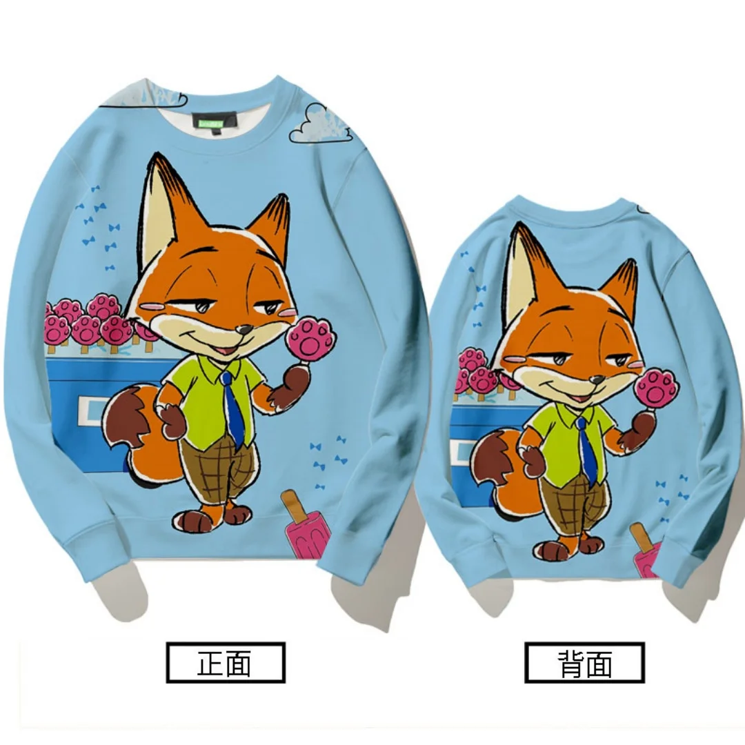 Толстовка с рисунком Зверополис Диснея, 3D принт, осенние модные толстовки для отдыха, детские толстовки Y2K, мужские и женские толстовки