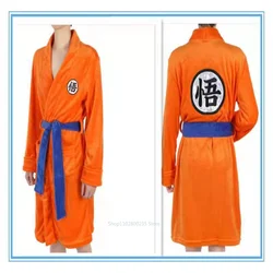 Anime Volwassen Dragon Ball Cosplay Kostuum Badjas Man Vrouwen Badjas Nachtkleding Goku Patroon Pluche Pyjama Kerstfeest Cadeau