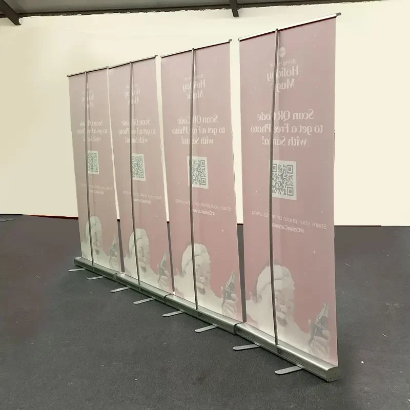 80x200cm High Quality Aluminum Frame Roll Up Screen Banner Stand Custom Flag Publicit with Customize Graphic Free Design Cover