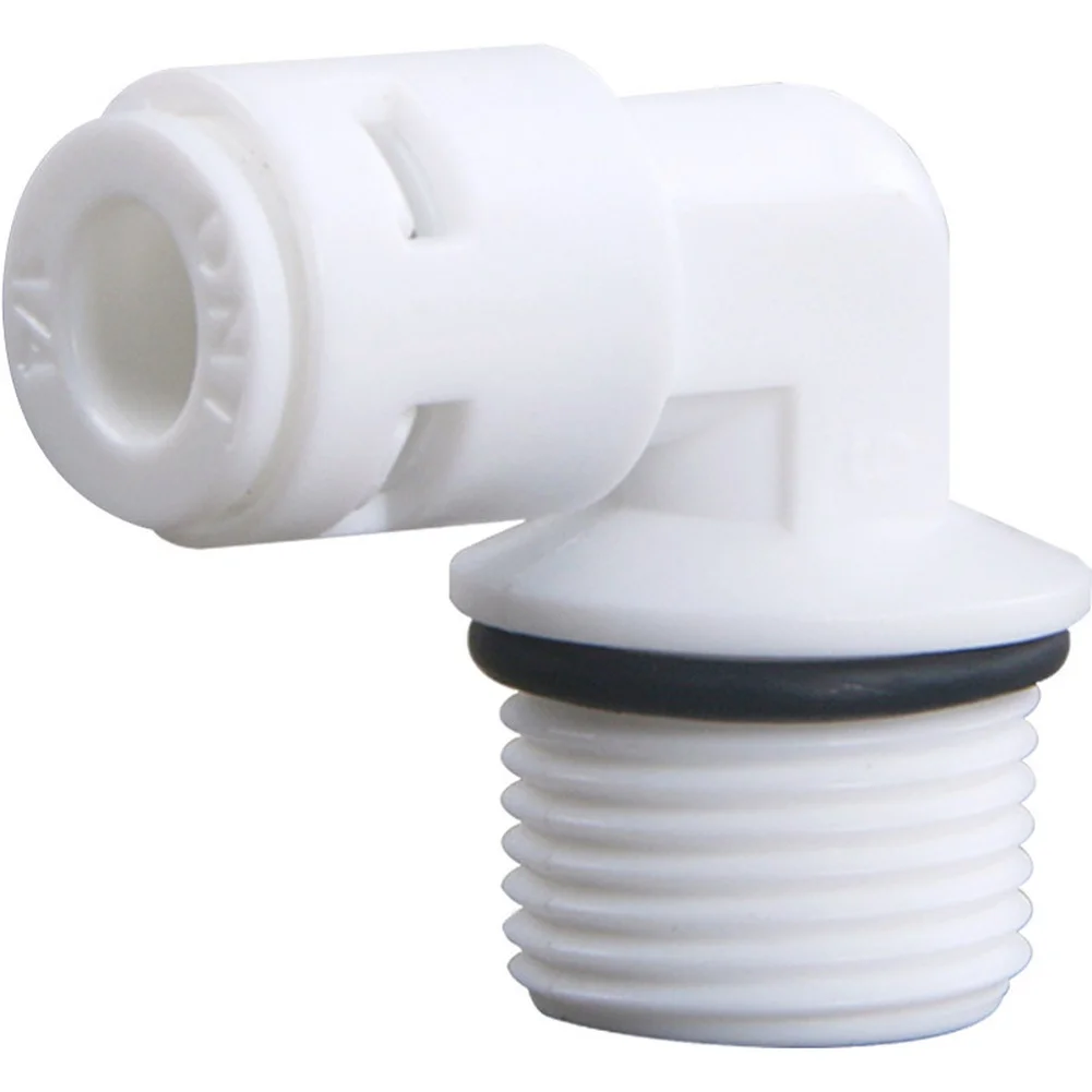 Tube Elbow Adapter RO Water Purifier Elbow 3-point External Thread 2-part Quick Design Leak-proof Connection White