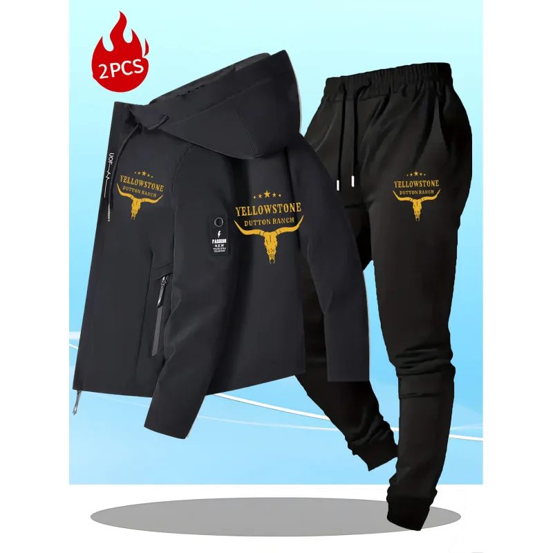 

Новинка 2026: Мужской комплект из 2 предметов: куртка софтшелл и повседневные спортивные брюки